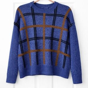 Blue Plaid Womens - Nine West Blue Plaid Crewneck Sweater – XXL - Classic